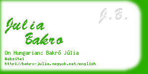 julia bakro business card