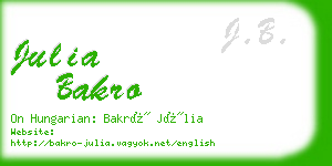 julia bakro business card